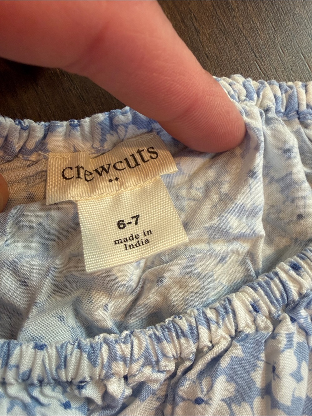 Crewcuts Girls Light Blue Floral Short Sleeve Peasant Top Size 6/7 - C36-039 - Picture 3 of 7